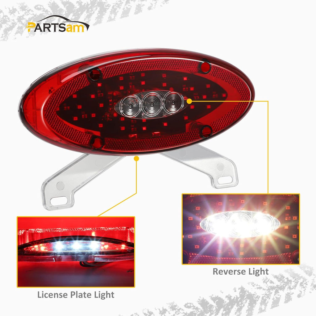 Red LED RV Tail Lights with Backup Reverse Lights and License Plate Light R151433