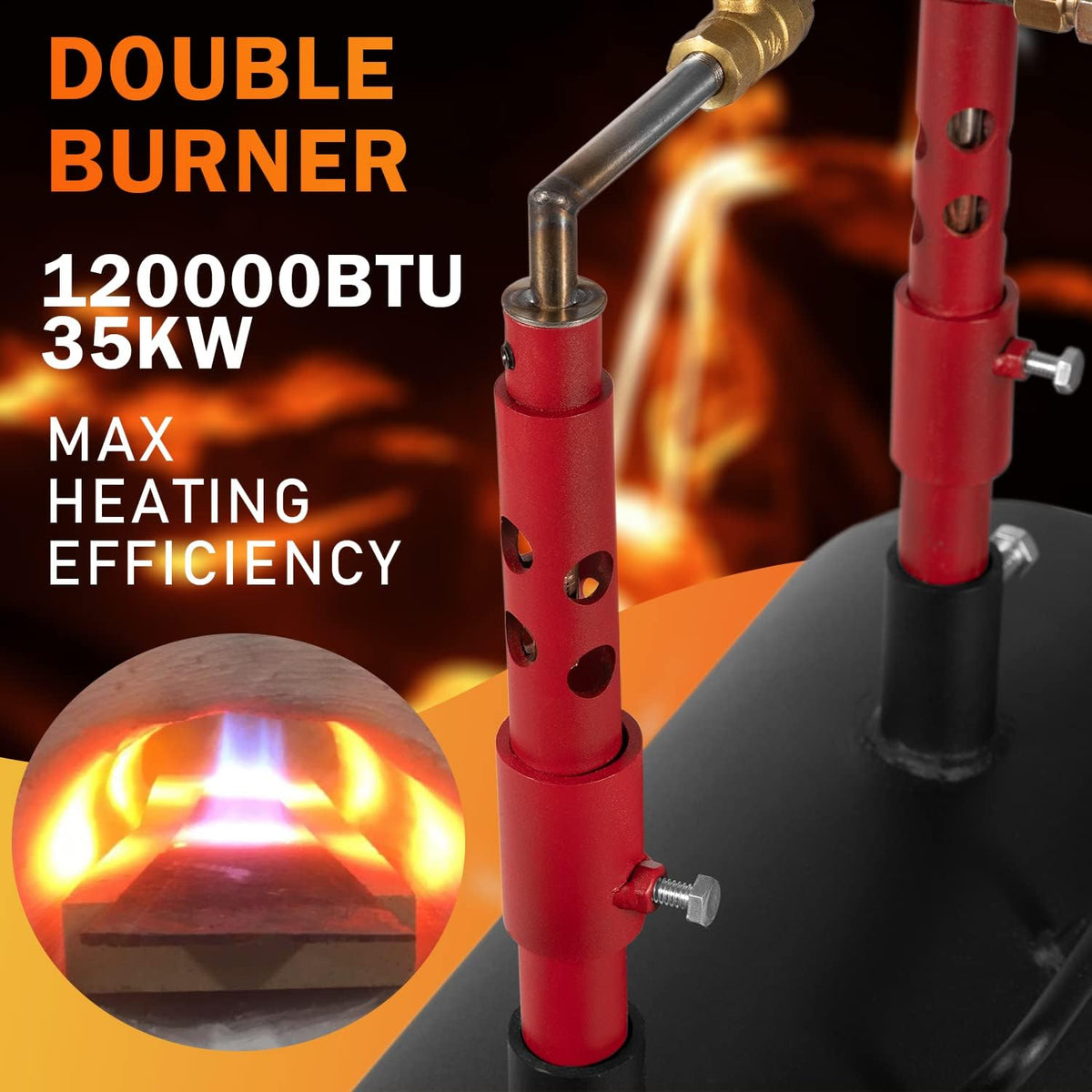 Double Burner Portable Propane Forge 19" x 6.75 x 3.5" T981485