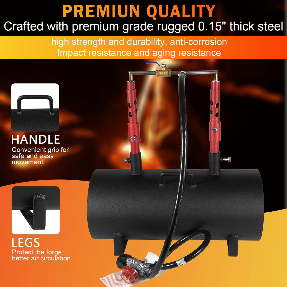 Double Burner Portable Propane Forge 19" x 6.75 x 3.5" T981485