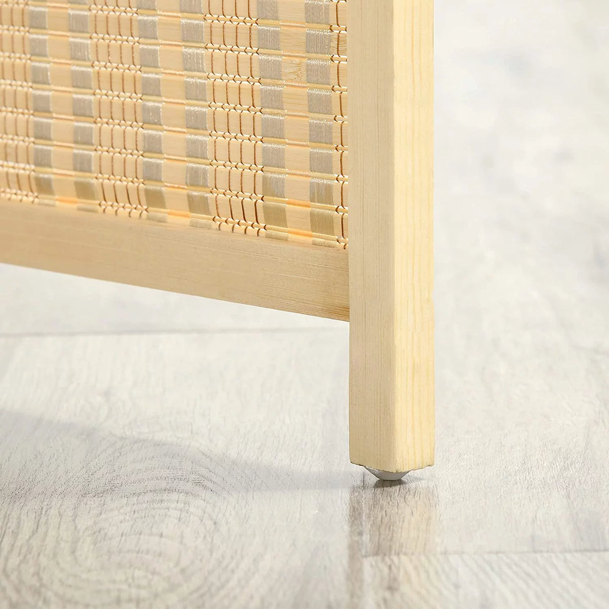 6 Ft Bamboo Folding Privacy Screen with 2 Display Shelves B8569