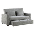 Gray Fabric Upholstered Convertible Sofa with Pull Out Bed C9364
