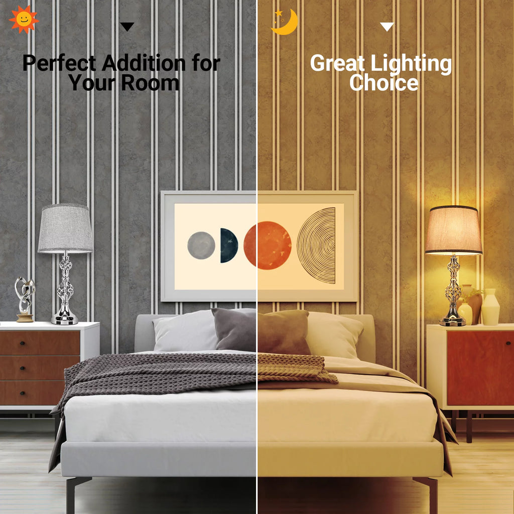 Gray Set of 2 Touch Control Dimmable Table Lamps Q532511