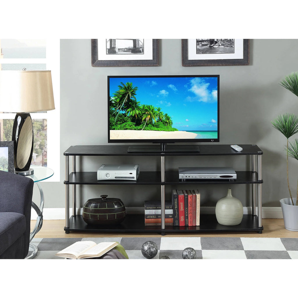 Black 3 Tier Wide TV Stand A655099