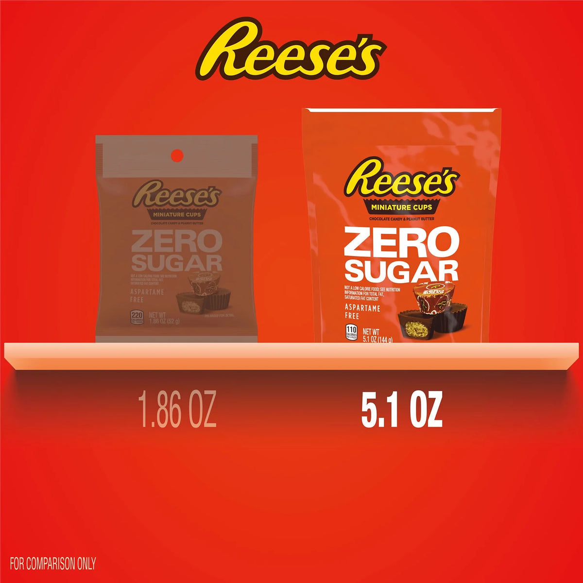Zero Sugar Peanut Butter Cups Candy, Bag 5.1 oz K478