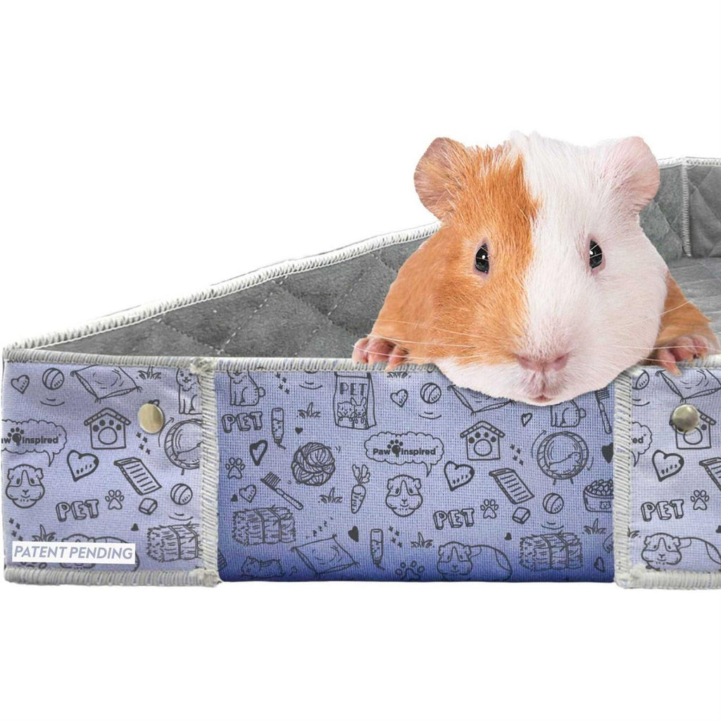 Washable Fleece Guinea Pig Cage Liner & Bedding with Raised Sides Y965