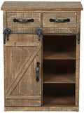 Rustic Wood Sliding Barn Door Console Cabinet D10160