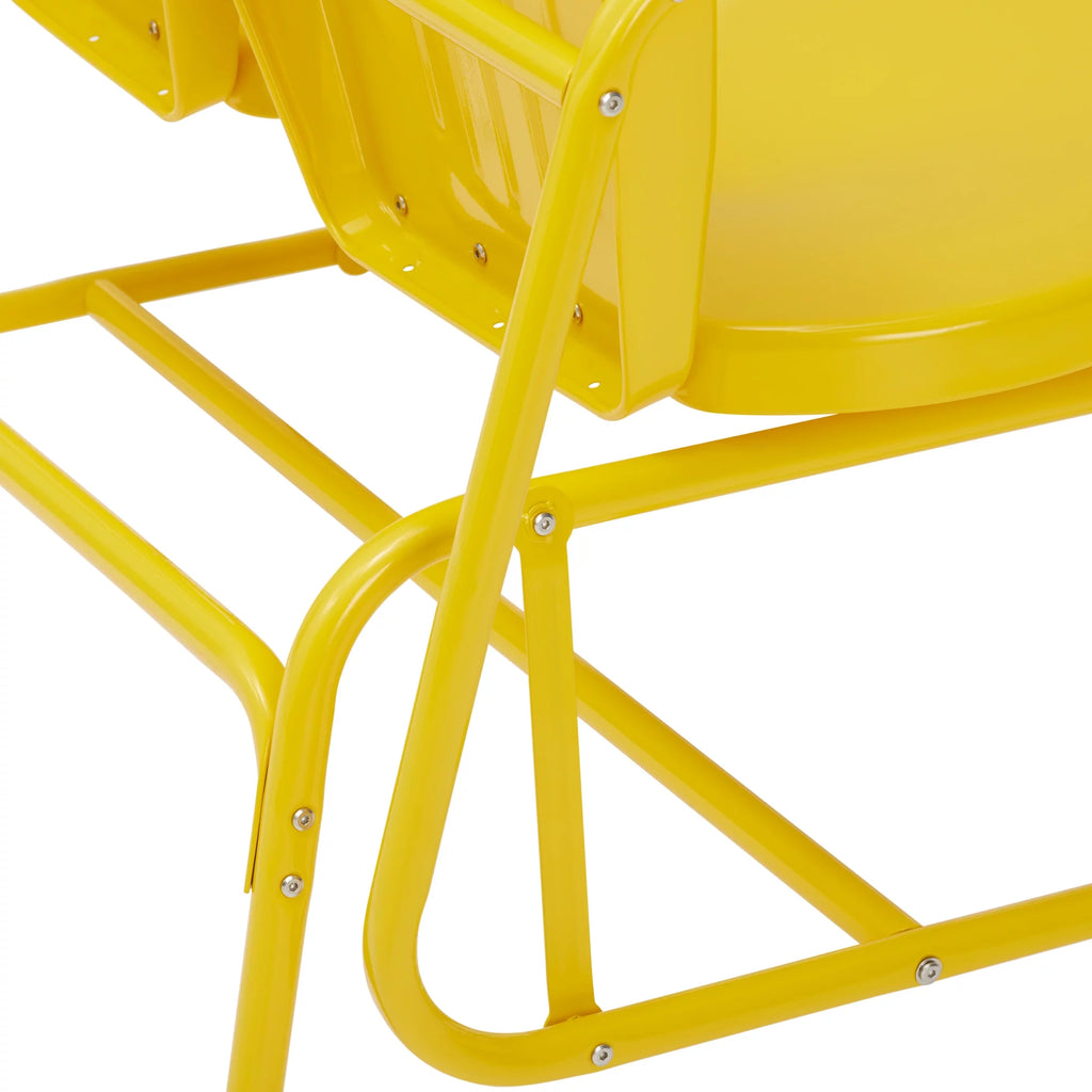 Retro Red Outdoor Steel Glider Loveseat R799
