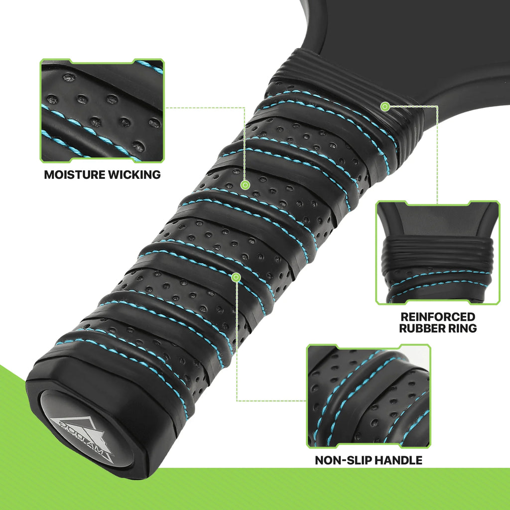 Carbon Fiber Pickleball Rackets Set of 4 with Carry Bag O62316