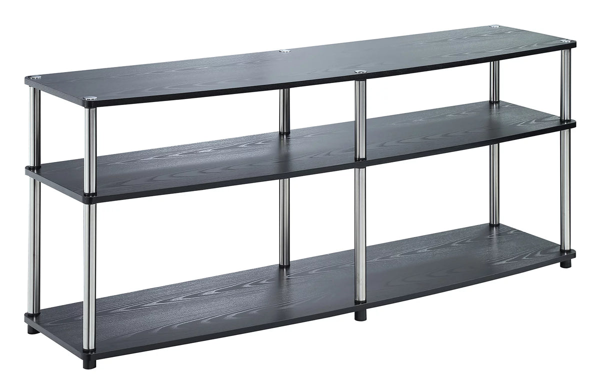 Black 3 Tier Wide TV Stand A655099