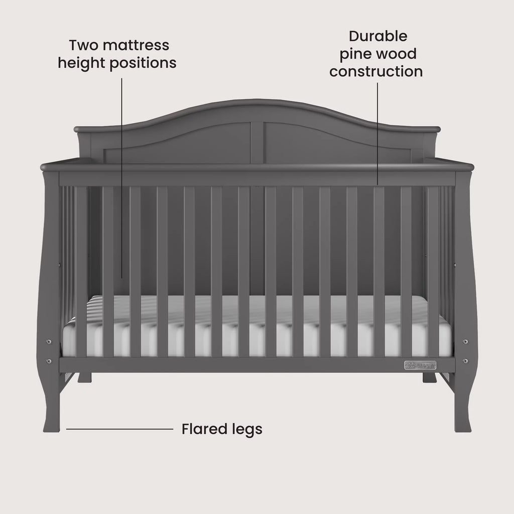 Cool Gray 4-in-1 Convertible Baby Crib Z2132