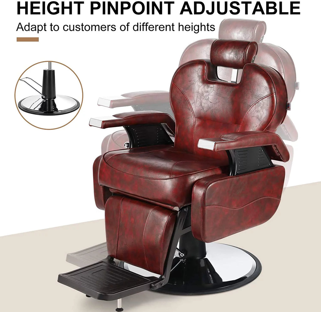 Hydraulic Red Recliner Barber Chair P433