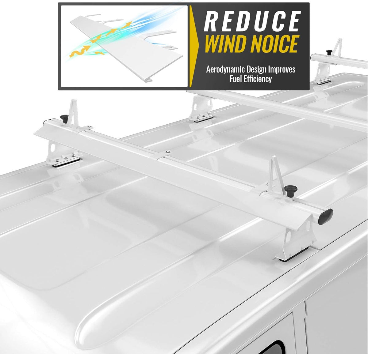 White Pack of 2 Aluminum Van Rack Accessory Y60571