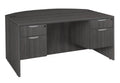 Ash Grey Bow Front Office Desk with Double Pedestal Drawer Unit R560