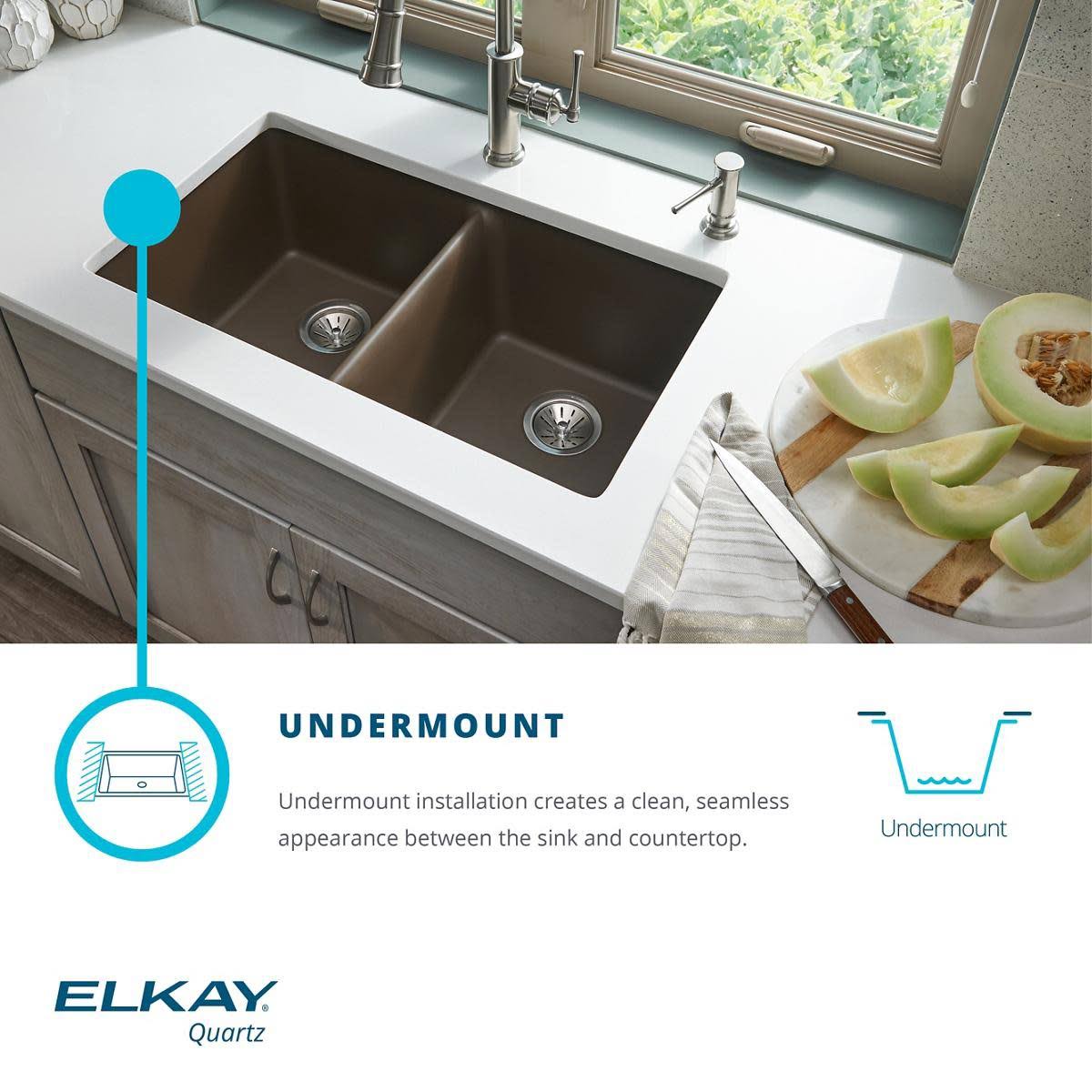 Quartz Classic Single Bowl Undermount Sink, Dusk Gray P682