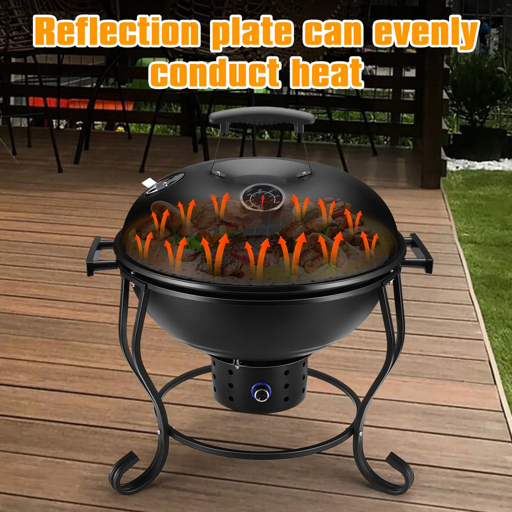 17 inches Portable Charcoal Grill with Adjustable Fan U672010