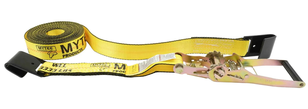 2" x 30' Ratchet Tie-Down Straps with Flat Hooks Yellow (4 Pack) F468534