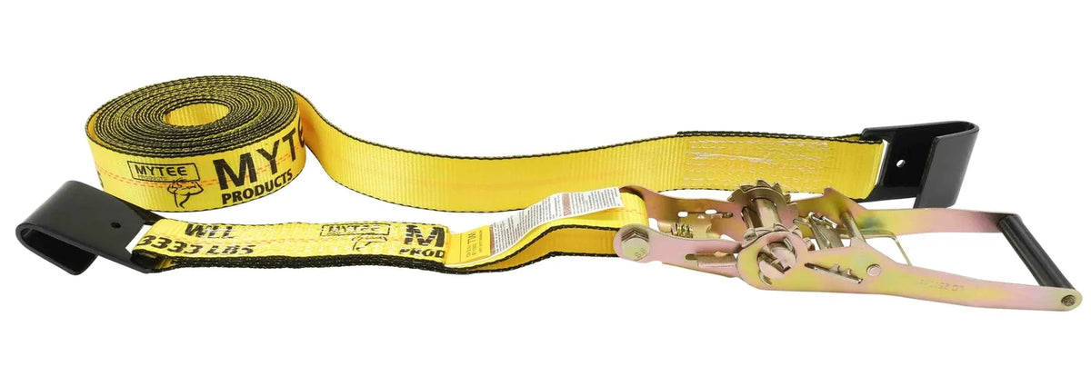 2" x 30' Ratchet Tie-Down Straps with Flat Hooks Yellow (4 Pack) F468534