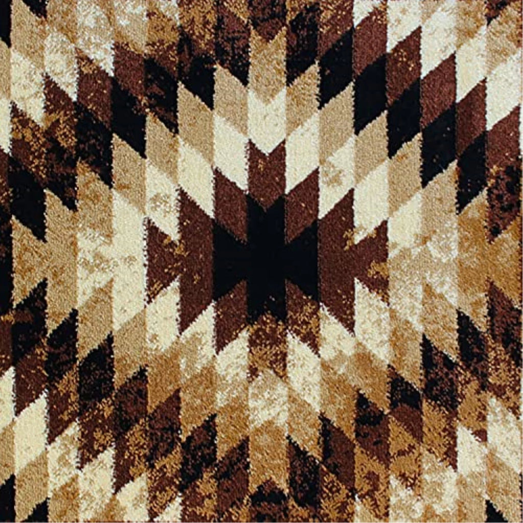 Black Beige Brown Rectangular Area Rug 2' x 3' I7997
