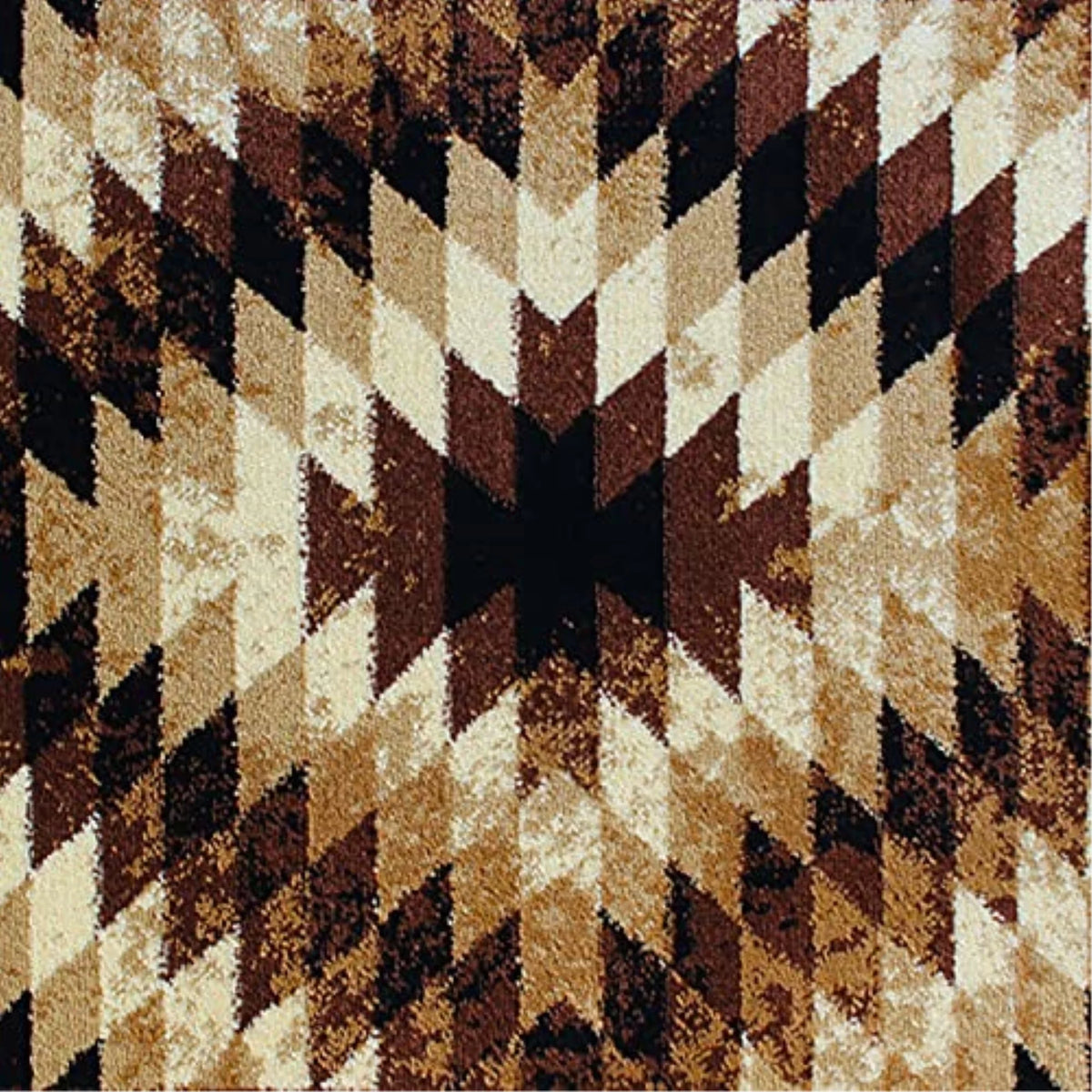 Black Beige Brown Rectangular Area Rug 2' x 3' I7997