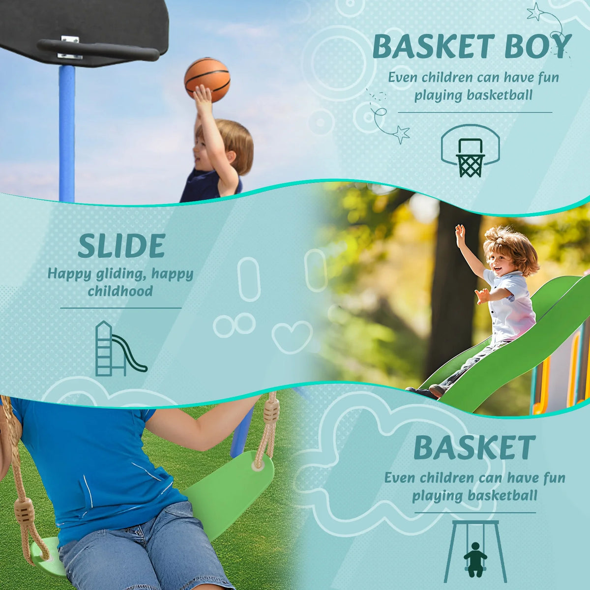 14FT Outdoor Trampoline with Basketball Hoop & Safety Enclosure Net & Ladder T69861