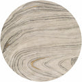 Gray Brown Round Area Rug U2155