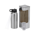 Silver 32 oz Vacuum-Insulated Water Bottle with 2 Lids S5609