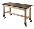 Wood Science Lab Table with Phenolic Top and Casters H75836