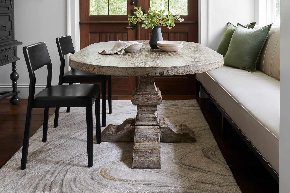 Gray Brown Round Area Rug U2155