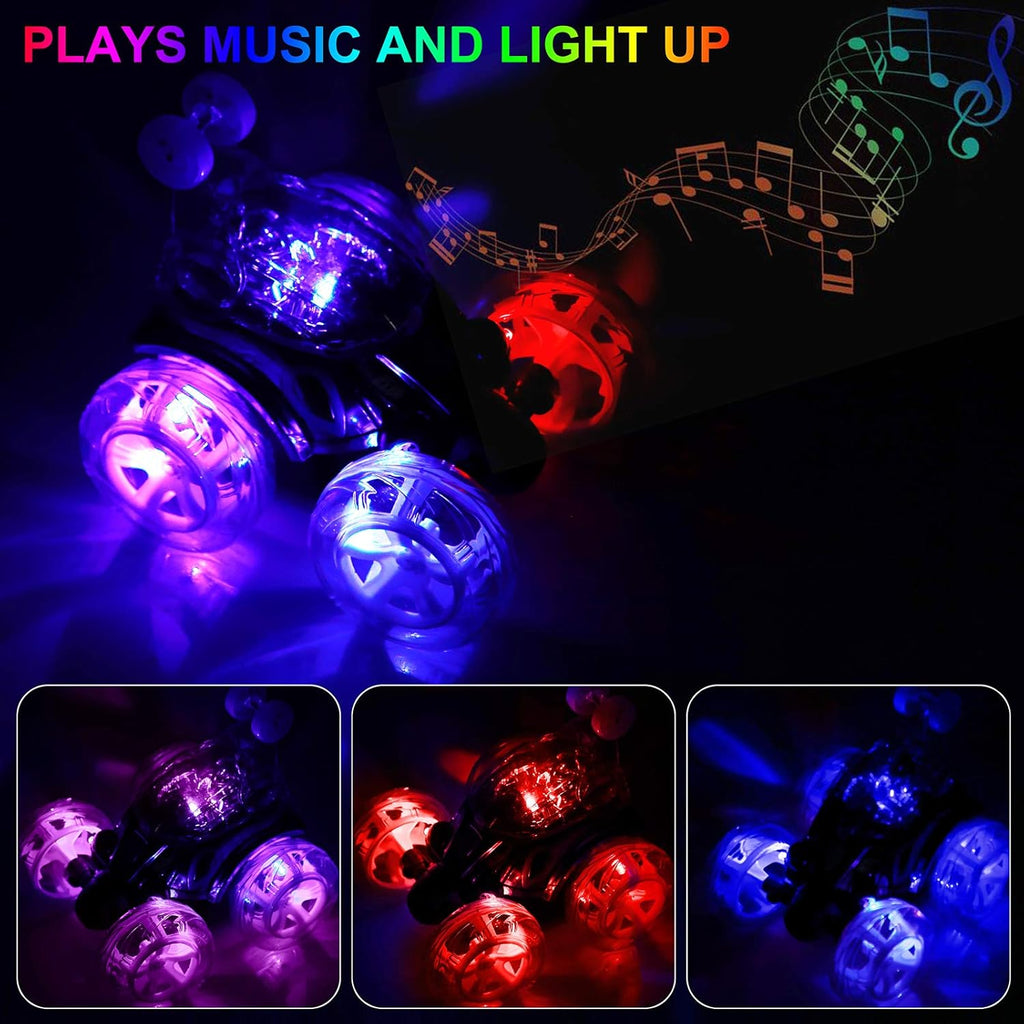 Remote Control Stunt Car with Colorful Lights & Music Switch, Rechargeable (Bule) H3008