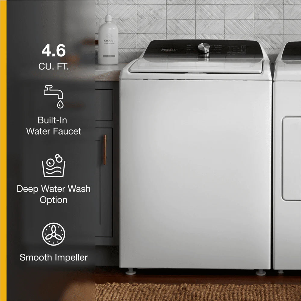 4.6 Cu. Ft. White Top Load Washer with Built-In Faucet J7678