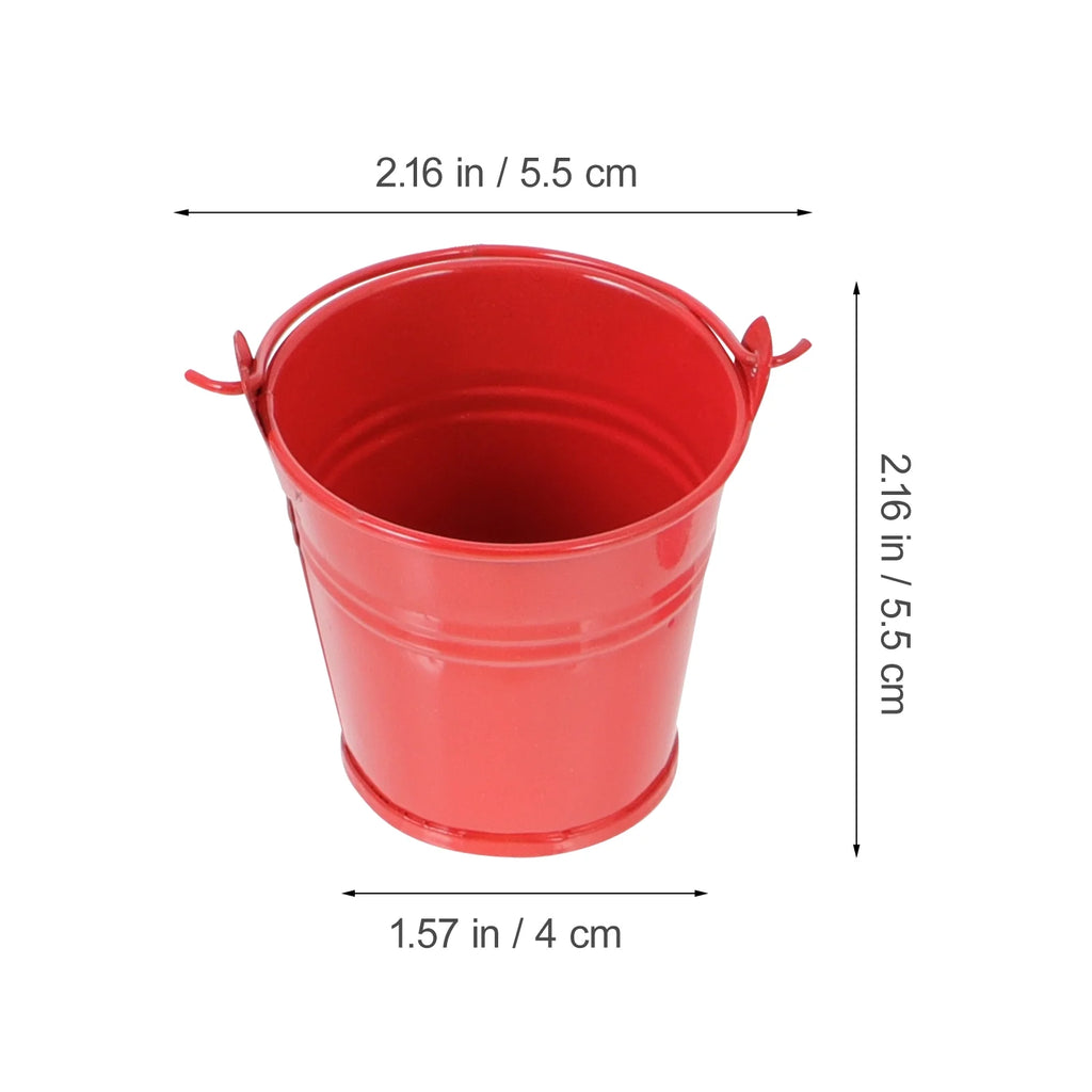 16 Pcs Iron Mini Tin Bucket Z320