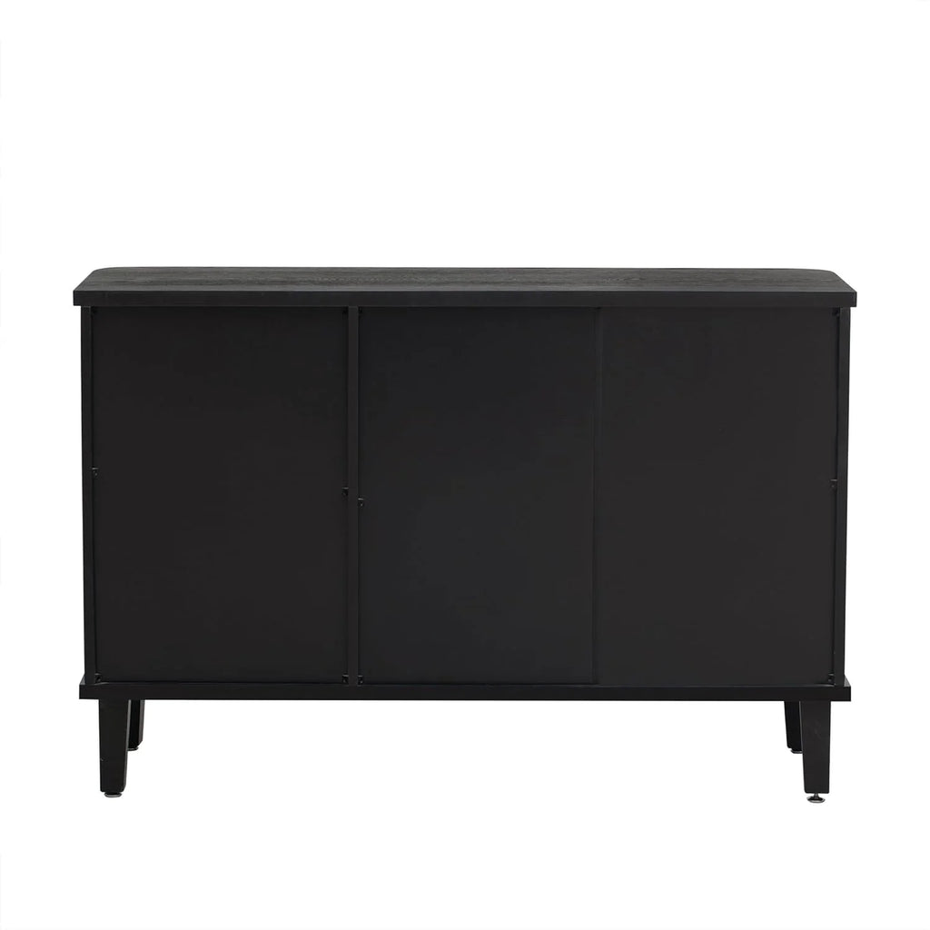 Black Storage Cabinet with 3 Doors and Adjustable Shelf I7149