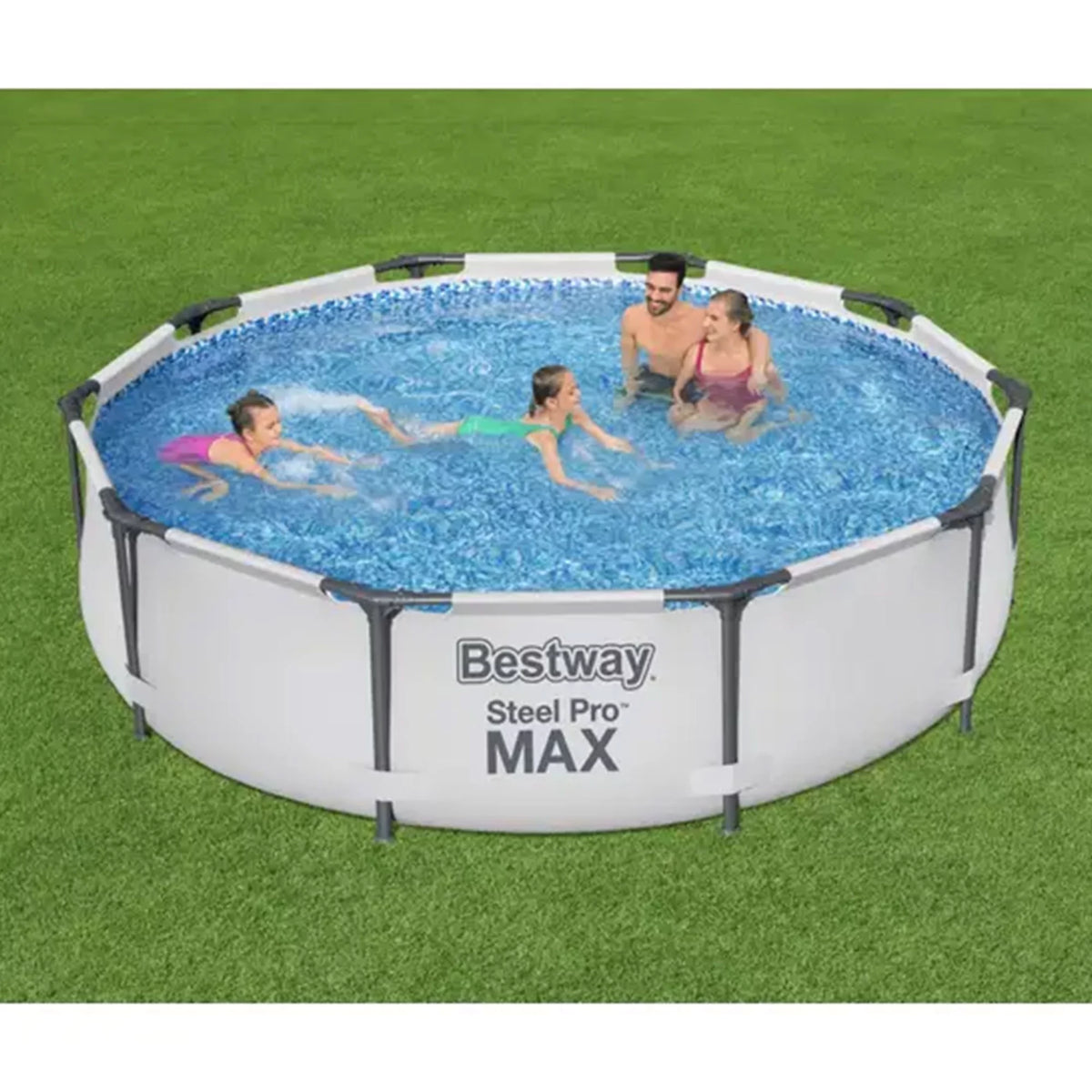 10'x30 Round Metal Frame Above Ground Swimming Pool with Pump K769916