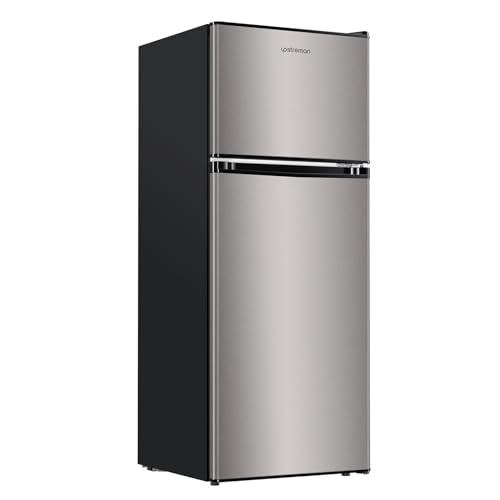 Black 4.0 Cu.Ft. Double Door Mini Refrigerator with Freezer O97972