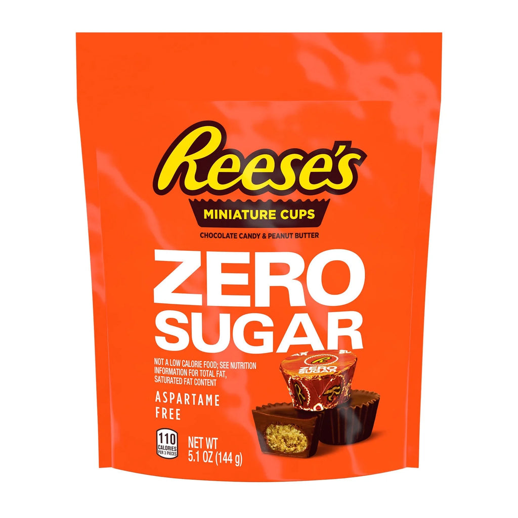 Zero Sugar Peanut Butter Cups Candy, Bag 5.1 oz K478