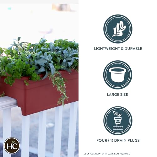 White 24 Inch Plastic Deck Railing Planter Box N253924