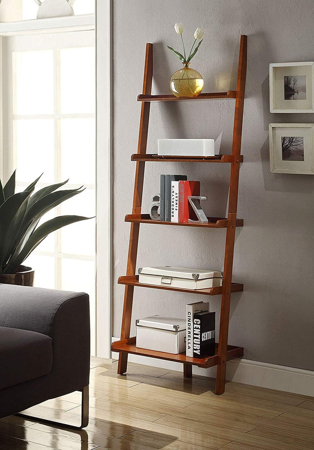 Espresso Bookshelf Ladder Z774