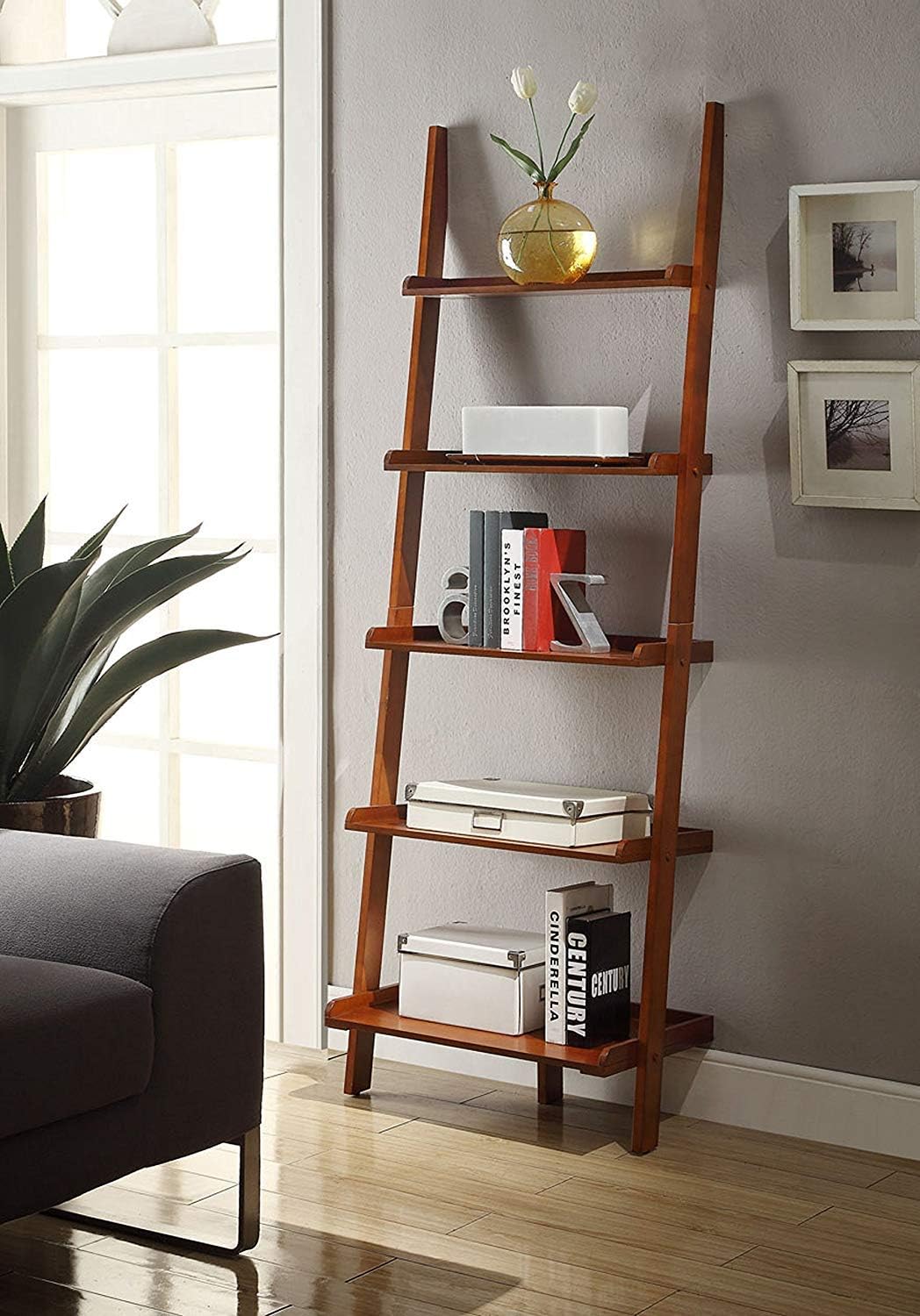 Espresso Bookshelf Ladder Z774