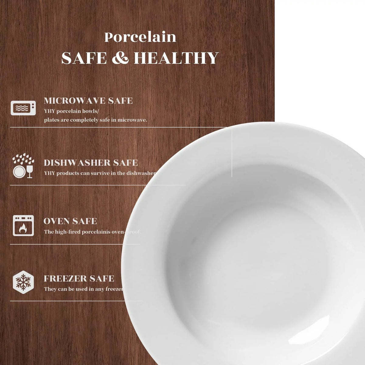 White Porcelain Rimmed Soup Bowls Set of 4 Q542