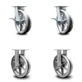 8 inch V Groove Semi Steel Swivel Caster Set R334