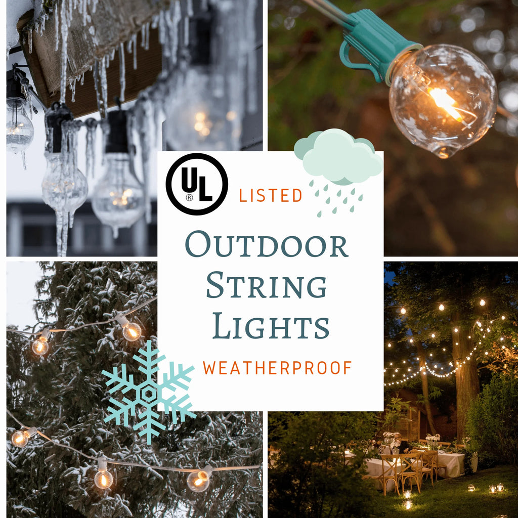 25 Foot White LED String Lights with 2 Inch Globe Bulbs C846