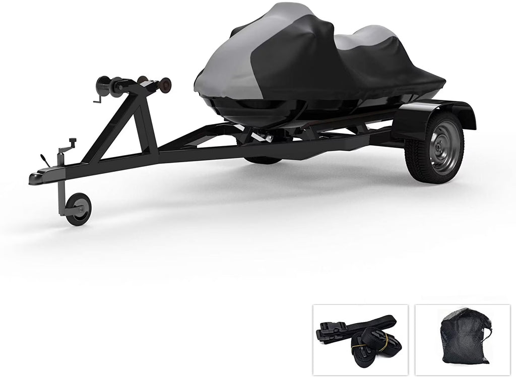 Gray/Black Jet Ski Covers with Trailer Straps and Storage Bag H2560