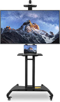 Black Height Adjustable Mobile TV Cart with Wheels for 32 to 70 inch Screens X3721