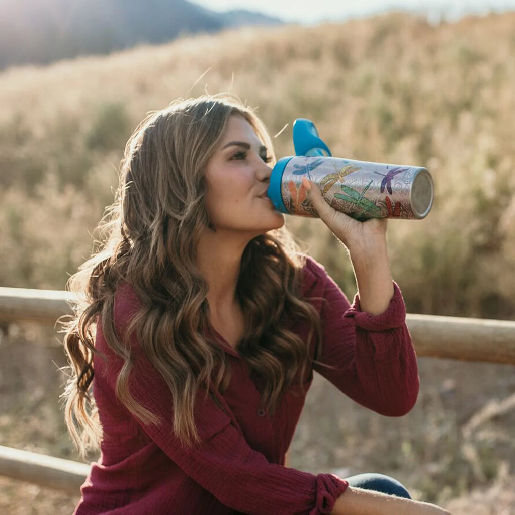 24 oz Stainless Steel Water Bottle with lid H92937