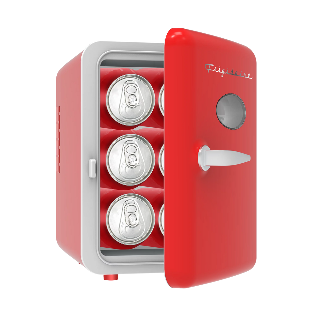 Portable Retro 6-Can Mini Cooler Red Q376