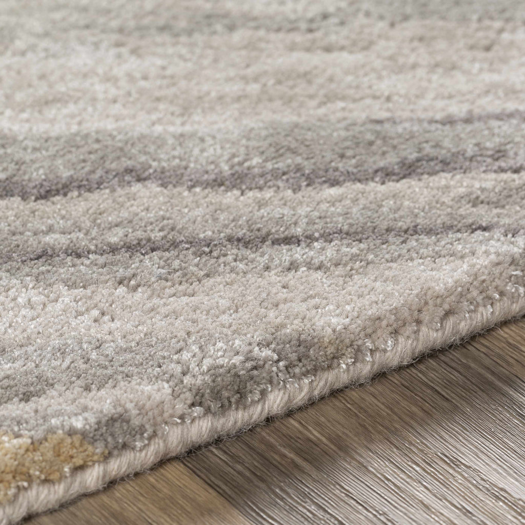 Gray Brown Round Area Rug U2155