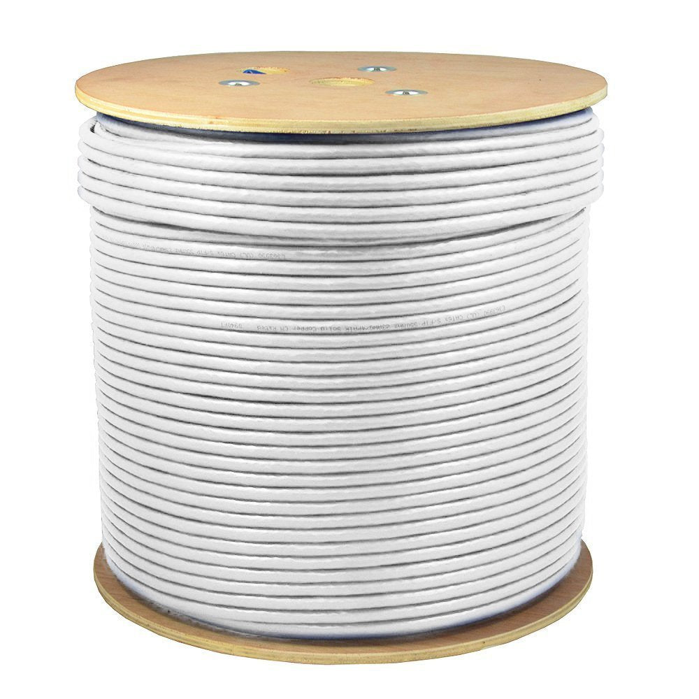 1000ft CAT6A S/FTP in-Wall CMR Rated Bare Copper Solid 23AWG Conductor 550Mhz Ethernet Wire F506