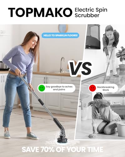 Cordless Electric Spin Scrubber with 7 Brush Heads G8210