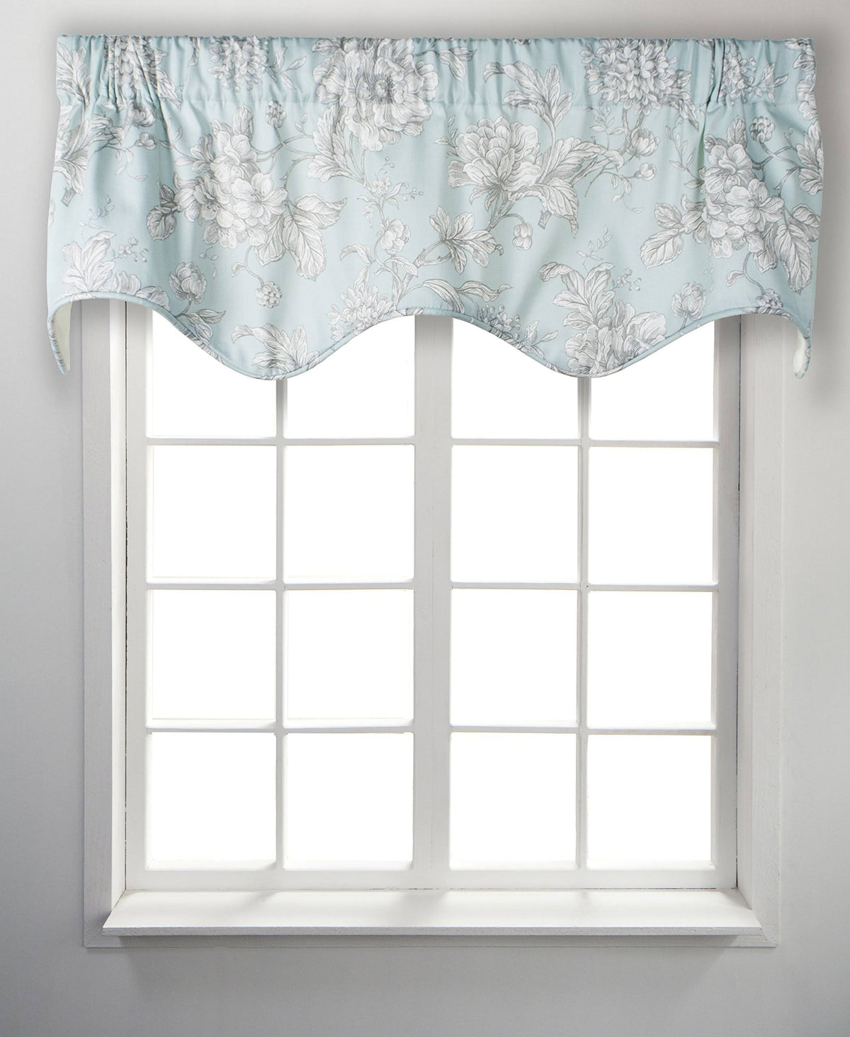 Light Blue Scallop Window Valance W83031