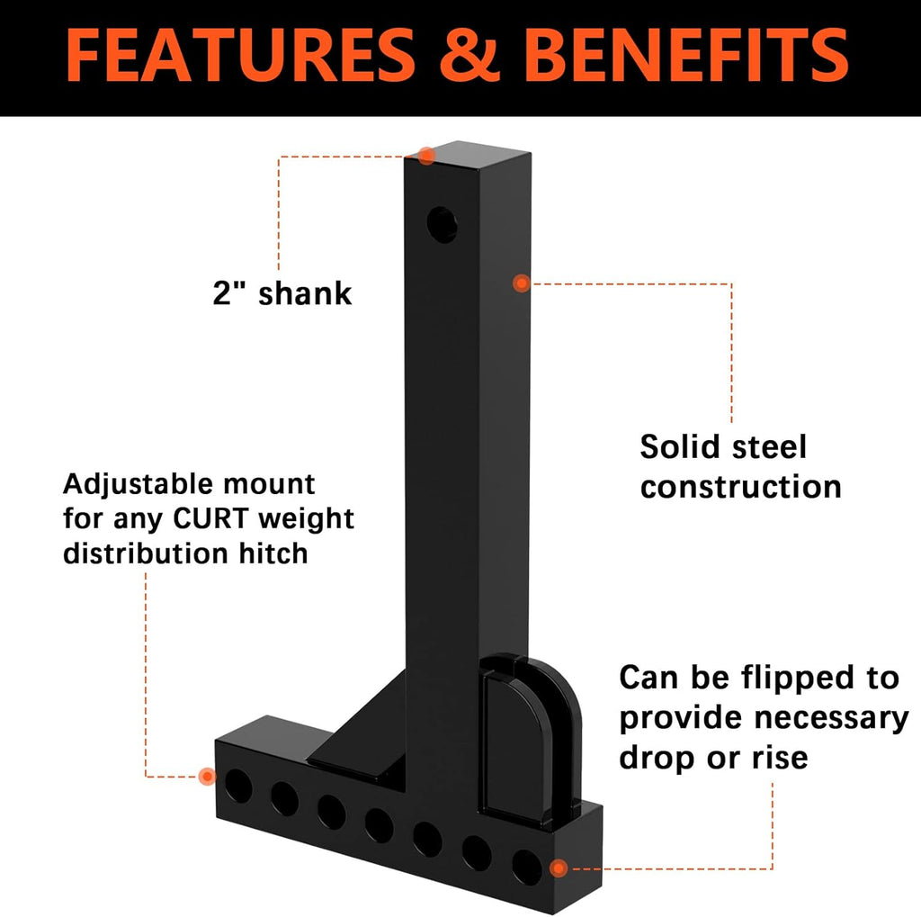 Weight Distribution Hitch Shank Drop Hitch, 2-Inch Receiver, 6-Inch Rise G737390